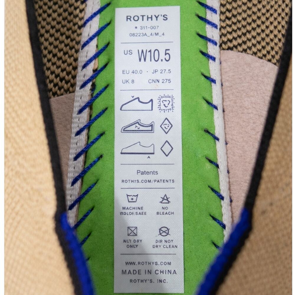 Rothy's The Ballet Flat Beige Colorway & Black Bow Size 10.5 - Picture 3 of 5